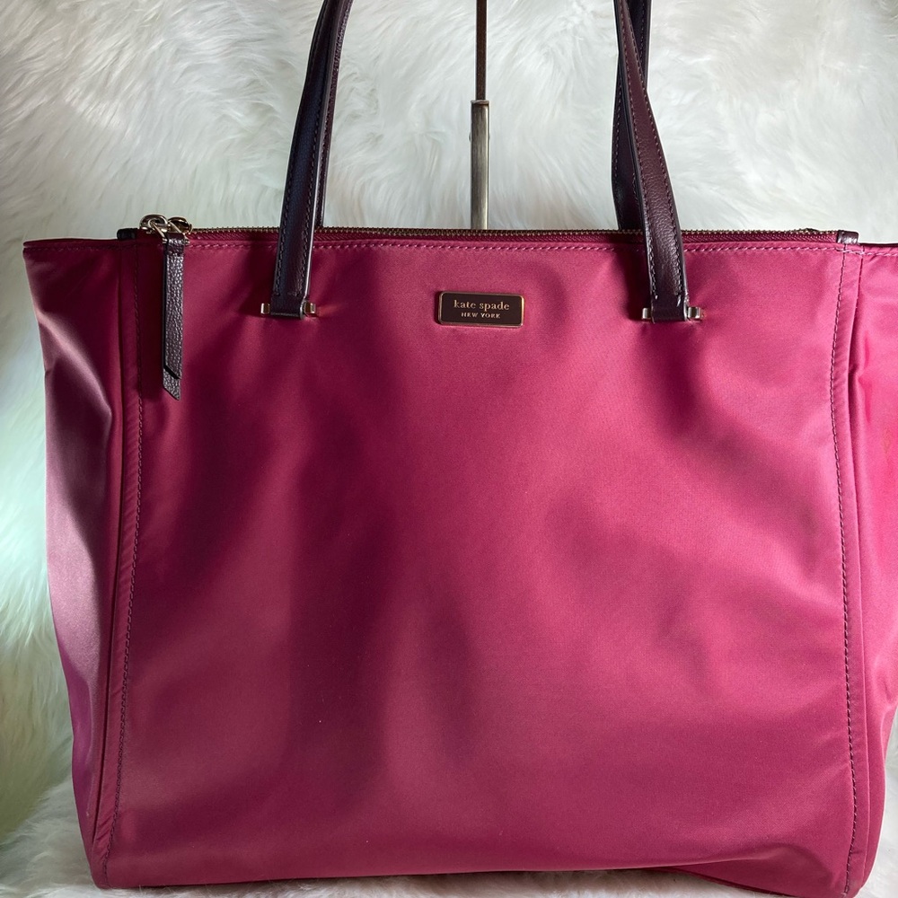 Kate Spade Maroon Nylon Tote Bag